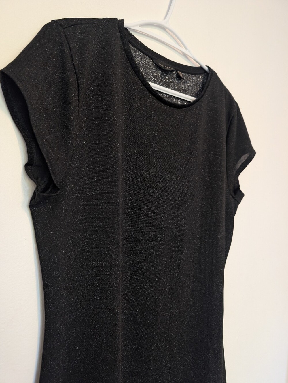 TED BAKER Misy Black Metallic Shimmer Knit Cap Sleeve Top Quiet Luxury Chic - L - Picture 2 of 10